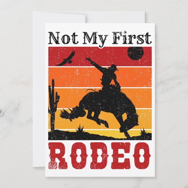 Invitación No es mi primer rodeo Cowgirl Horse Sunset (Anverso)