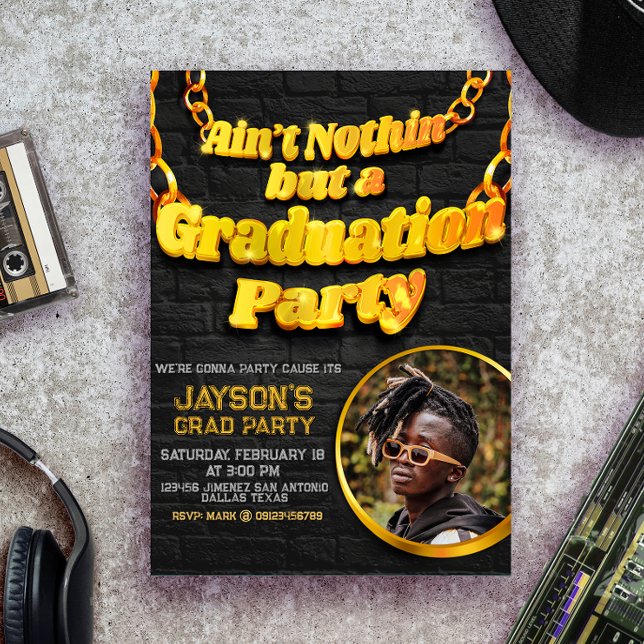 Invitación No es nada más que una fiesta de graduación con fo (Ain't Nothin but a Graduation Party with Photo Invitation)