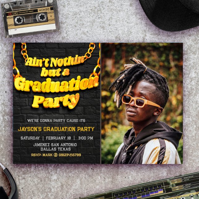 Invitación No es nada más que una fiesta de graduación con fo (Ain't Nothin but a Graduation Party with Photo Invitation)