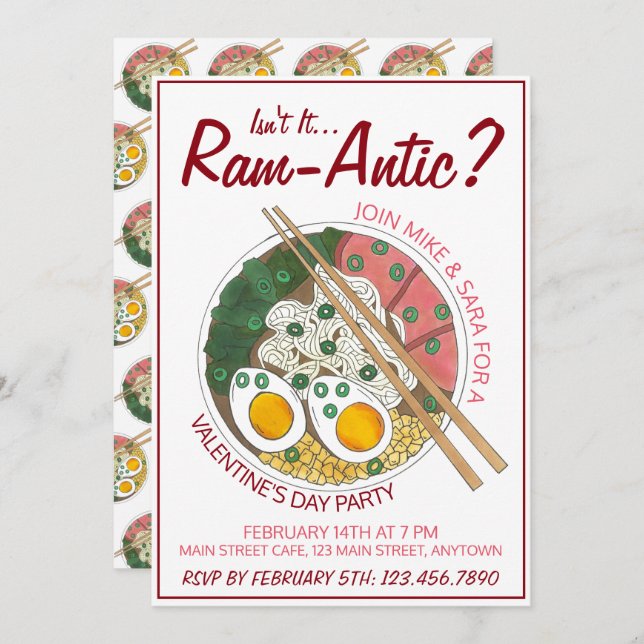 Invitación No es Romántico (Romántico) el Día de San Valentín (Anverso / Reverso)