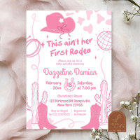 No Es Su Primer Rodeo Disco Rosa Baby Shower