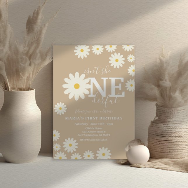 Invitación ¿No es un maravilloso cumpleaños de Beige Daisy? (Subido por el creador)