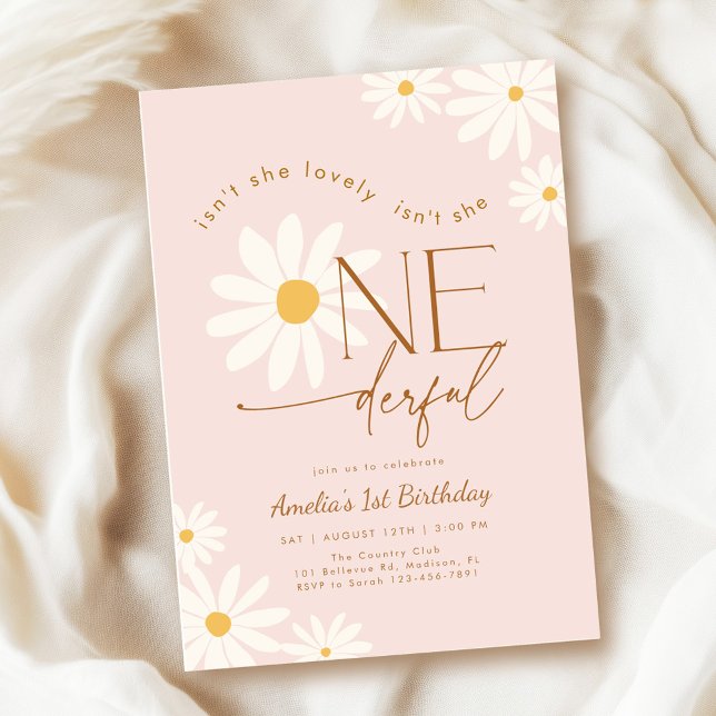 Invitación No Es UNAderful Daisy 1er Cumpleaños (Subido por el creador)