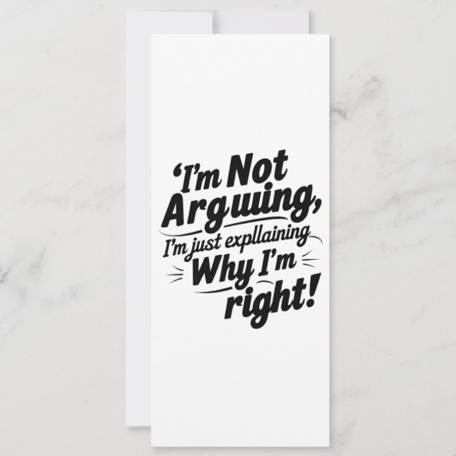 Invitación "No Estoy Discutiendo Invitación" (Anverso)