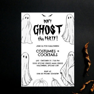 Invitación No fantasees esta fiesta de disfraces de Halloween