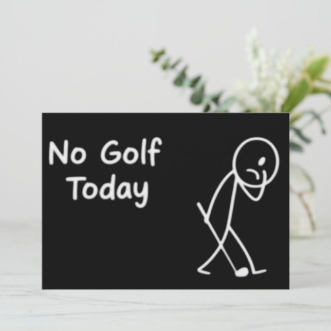 Invitación No Golf Today Funny Sad Golfer Figure Humor (Anverso de pie)