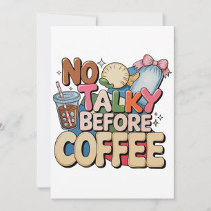 Invitación No hablar antes de café chica divertida moda mamá 