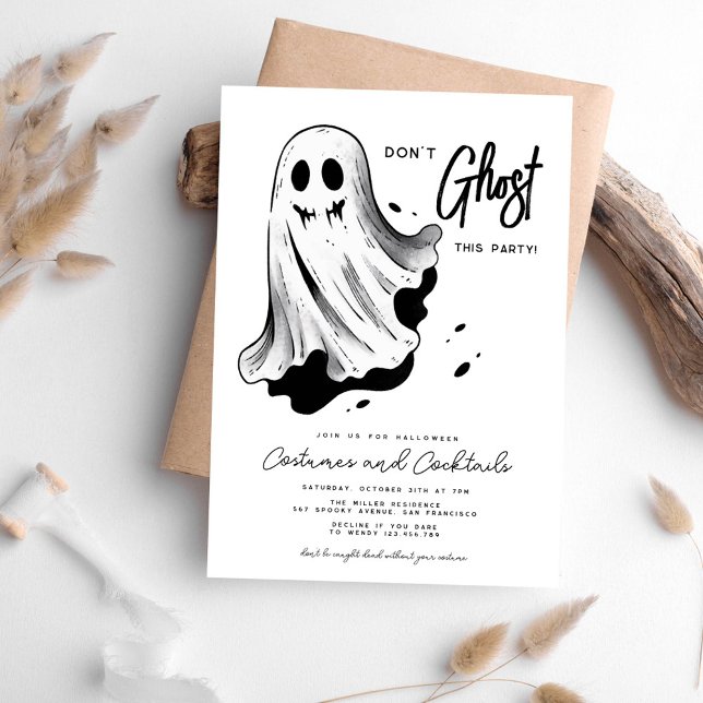 Invitación No hagas fantasma a esta fiesta halloween (Subido por el creador)