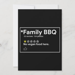 Invitación No hay comida vegana para la familia