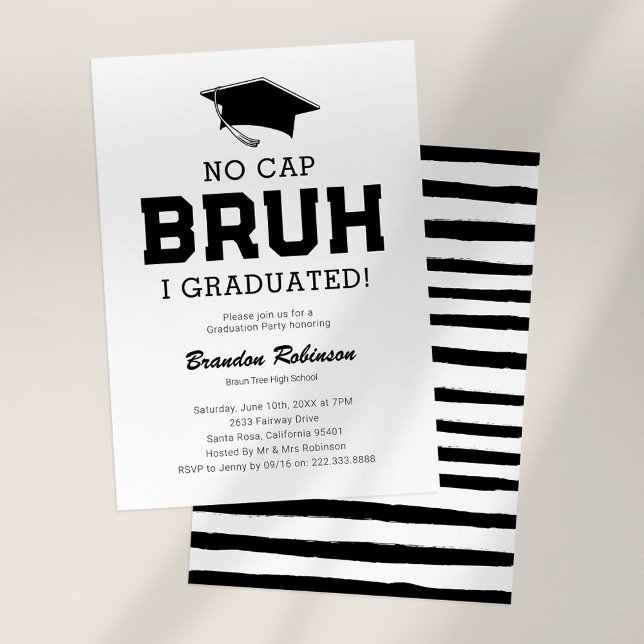 Invitación No hay fiesta de graduación de Cap Bruh (Subido por el creador)