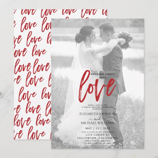 Invitación No hay nada raro en el Boda de foto de Vellum de l (Anverso / Reverso)