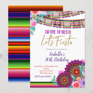 Invitación No hay tiempo para la siesta vamos a la fiesta