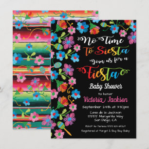 Invitación No hay tiempo para siesta Fiesta mexicana bordado