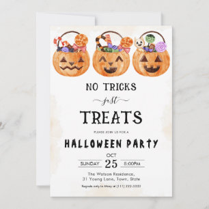 Invitación No hay trucos que solo trata a la espeluznante fie