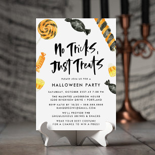 Invitación No hay trucos que solo trate   Fiesta de Halloween