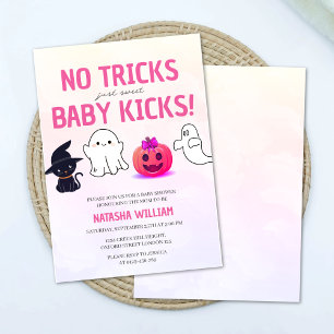 Invitación No hay trucos sólo el bebé patea el Baby Shower de