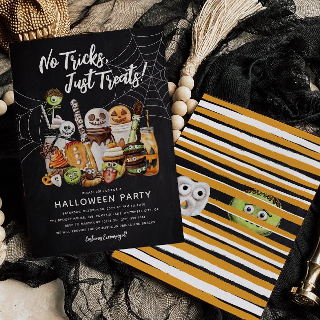 Invitación No hay trucos, solo trata la fiesta de halloween d (Subido por el creador)