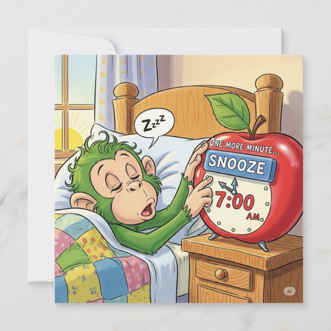 Invitación No Hoy, Alarma - Sleepe Monkey Mode 💤 🙈 (Anverso)