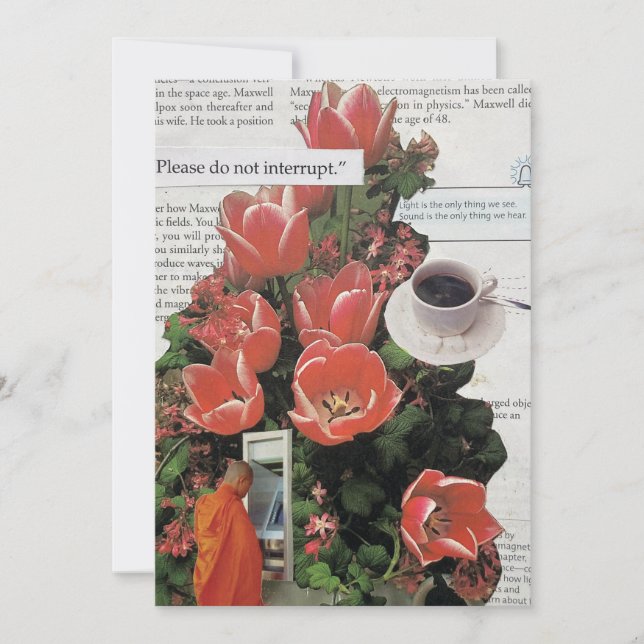 Invitación No interrumpa el tiempo del té del café matutino (Anverso)