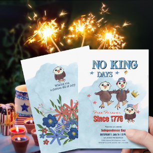 Invitación "No King Days" Patriotic Eagle Photo Back