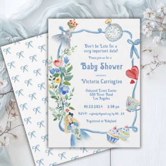Invitación No Llegues Tarde Fiesta de Bebé de Alicia en el Pa