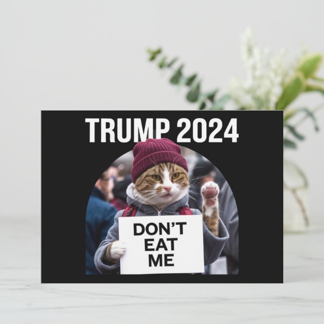 Invitación No me comas gatos para Trump 2024 (Anverso de pie)