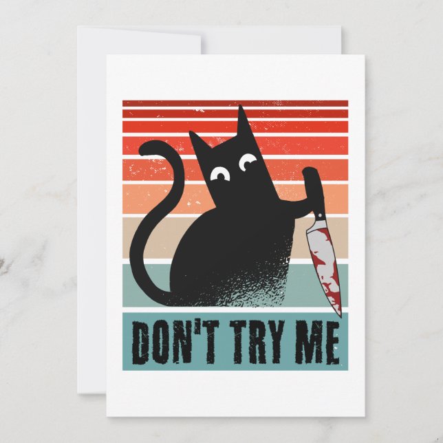 Invitación No me intentes, Moody Cat con cuchillo (Anverso)