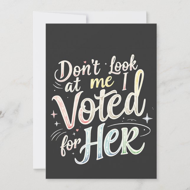 Invitación No me mires, voté por su Kamala Harris (Anverso)