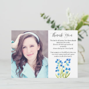 Invitación No me Olvides Floral Funeral Muerte Gracias