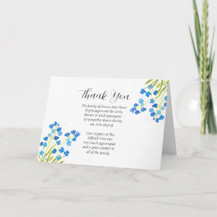 Invitación No me Olvides Simpatía Floral Funeral Gracias