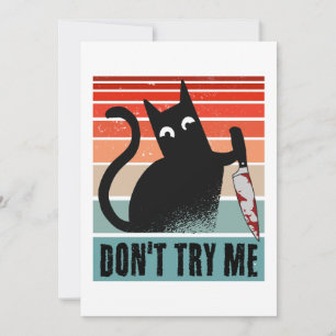 Invitación No me provoques, Gato Malhumorado con cuchillo