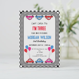 Invitación No me puedo atrapar en la fiesta de cumpleaños del