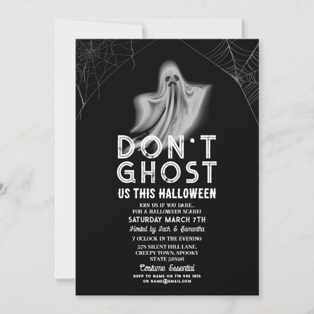 Invitación No nos engañes esta Halloween (Anverso)