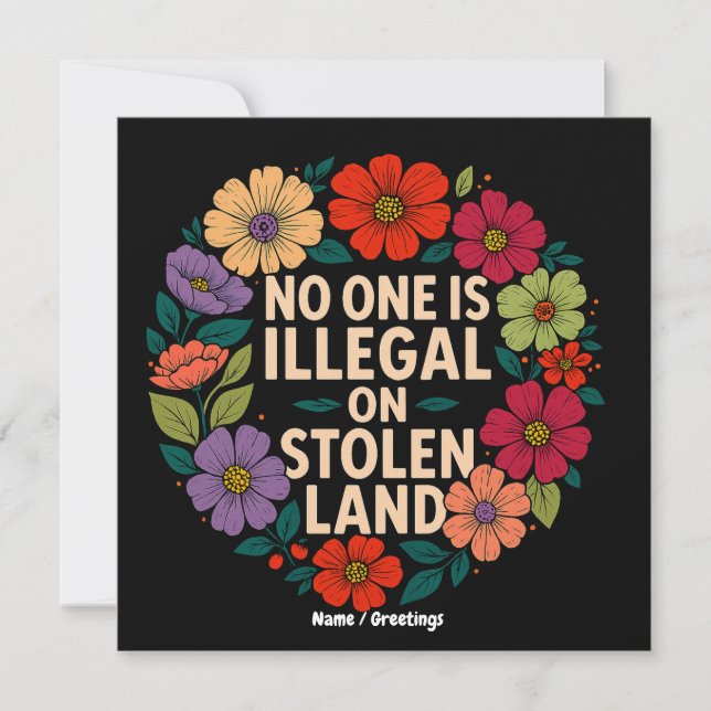 Invitación No One Is Illegal on Stolen Land Indigenous Pride (Anverso)