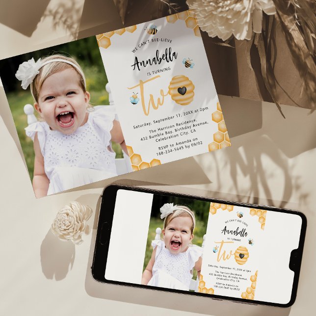 Invitación No podemos creer | Foto de 2do cumpleaños (Subido por el creador)