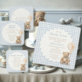 Invitación No podemos esperar al osito de peluche Baby Shower