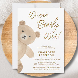 Invitación No Podemos Esperar Bebé Shower