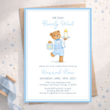 No Podemos Esperar Cute Niño Azul Teddy Baby Showe
