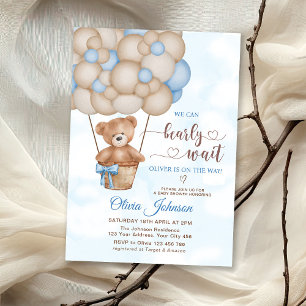 Invitación No Podemos Esperar Globo Aerostático Baby Shower