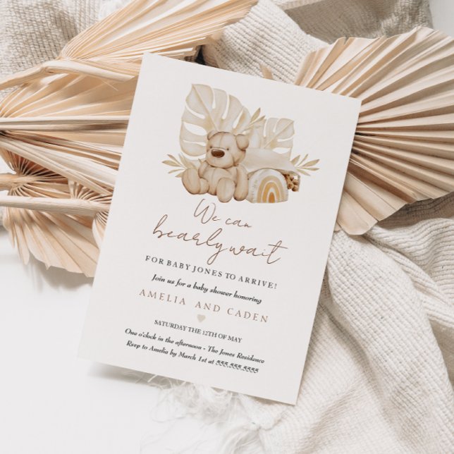 Invitación No Podemos Esperar Más Fiesta de Bebé Boho (Subido por el creador)