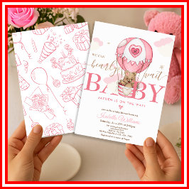 Invitación No Podemos Esperar Más Fiesta de Bebé Niña Rosa