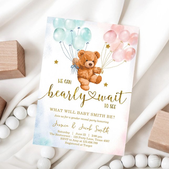 Invitación No Podemos Esperar Más Fiesta del Oso Teddy (Subido por el creador)