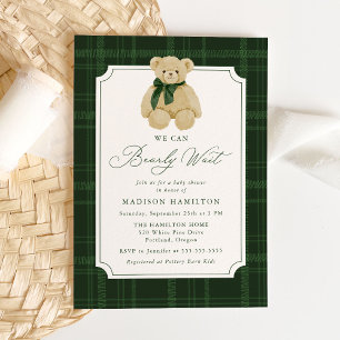 Invitación No Podemos Esperar Más Oso de Peluche Baby Shower