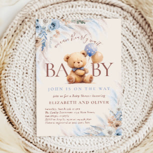 Invitación No Podemos Esperar Más Oso de Peluche Baby Shower