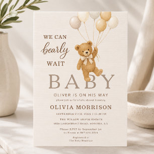 Invitación No Podemos Esperar Neutral Beige Baby Shower