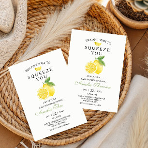 Invitación No podemos esperar para abrazarte Citrus Lemon Bab