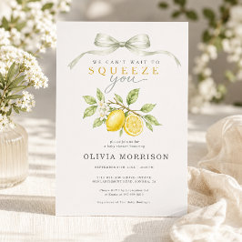 Invitación No podemos esperar para abrazarte Lemon Baby Showe