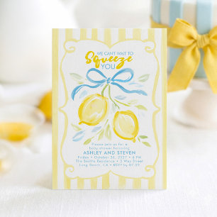 Invitación No podemos esperar para abrazarte, Lemon Bow Baby