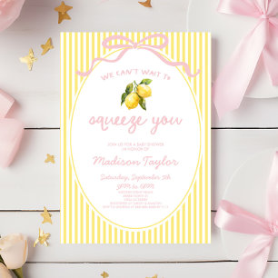 Invitación No podemos esperar para abrazarte Lemon Bow Baby S