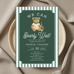 Invitación No Podemos Esperar Preppy Bear Tartán Baby Shower